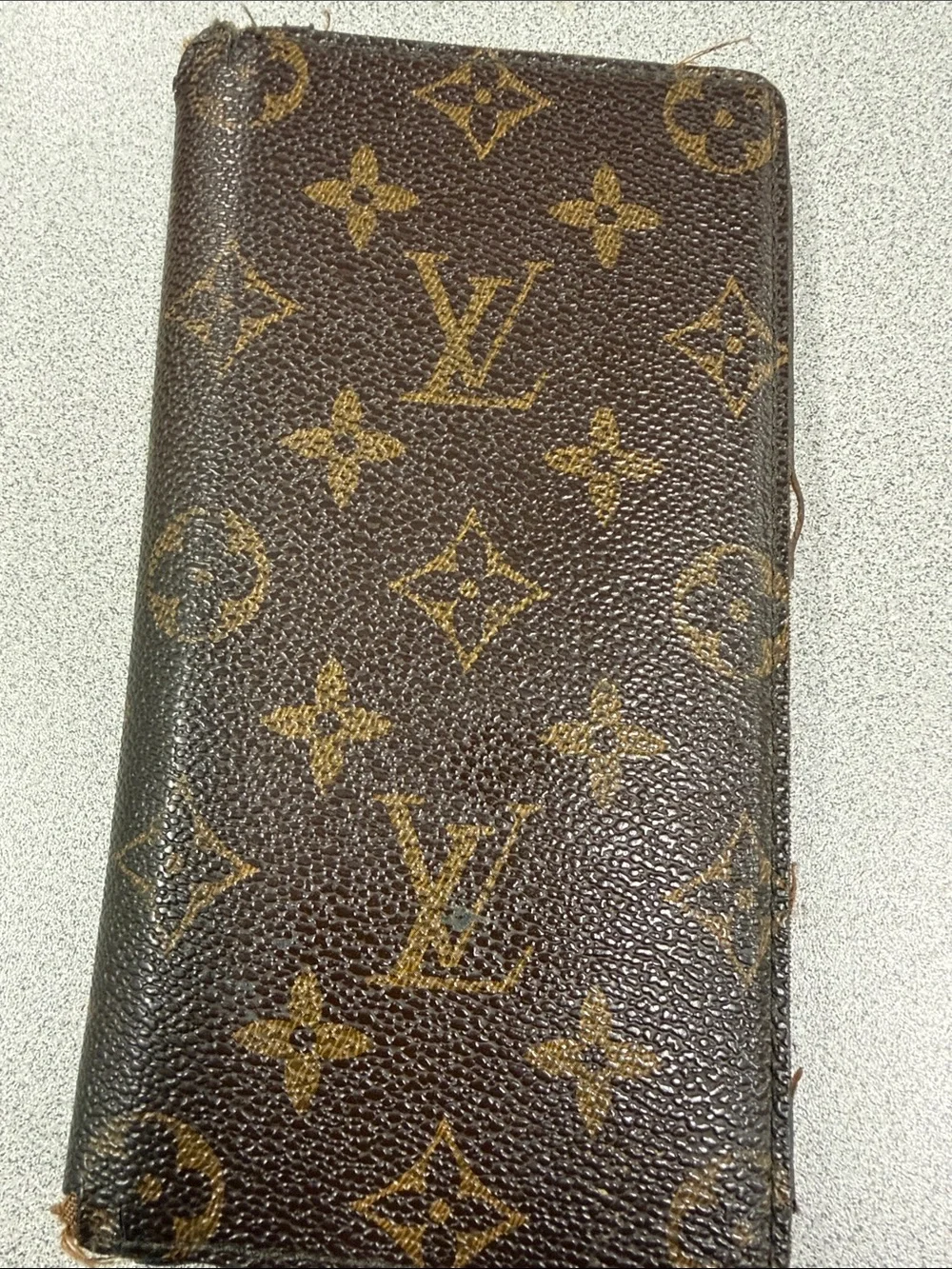 Louis Vuitton Monogram Long Wallet in Brown and Gold Accents